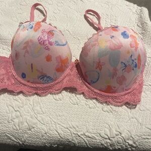 CXL b Christian Lacroix Sz 34B pink multi color Push-up Bra